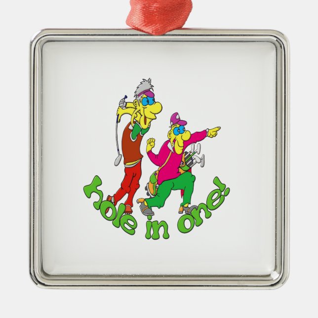 Golfer getting a Hole in one Metal Ornament (Front)