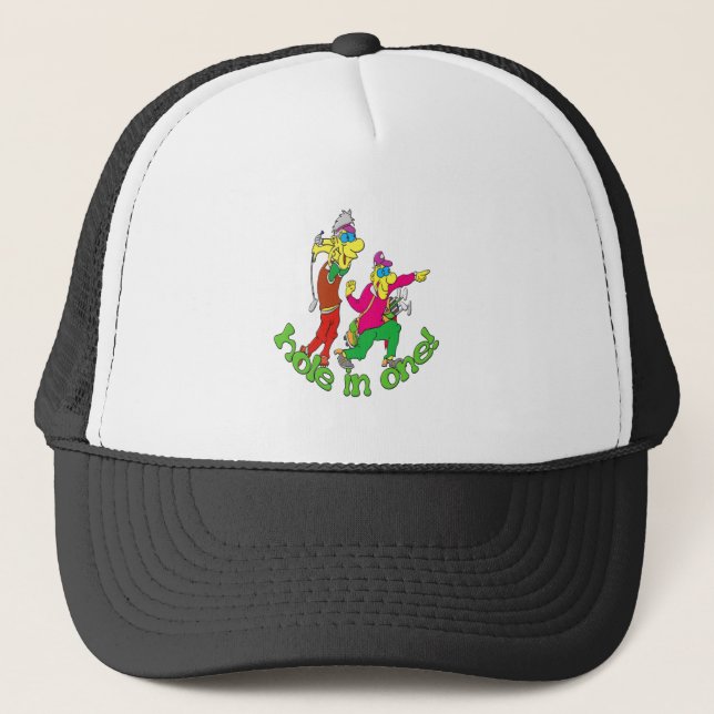 Golfer getting a Hole in one Trucker Hat (Front)