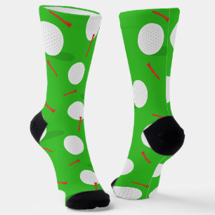Golfer Golf Balls and Tees Fun Socks