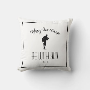 Golfer Golf Course Quote Personalised White Black Cushion