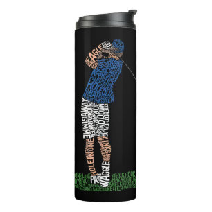 Golfer Golf Golfing Typography Thermal Tumbler