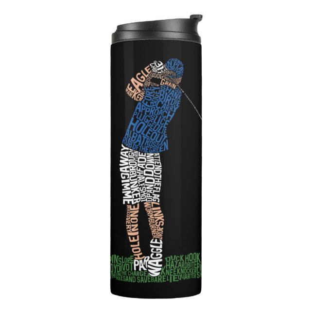 Golfer Golf Golfing Typography Thermal Tumbler (Rotated Left)