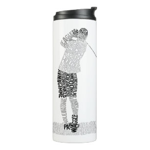 Golfer Golf Golfing Word Art Thermal Tumbler