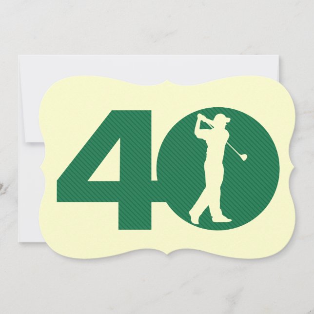 Golfer Golf Green tan 40th Birthday Invitation (Front)
