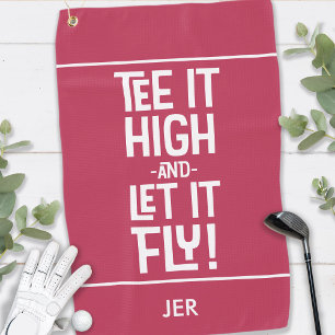 Golfer Golf Humor Funny Sports Custom Magenta Red Towel