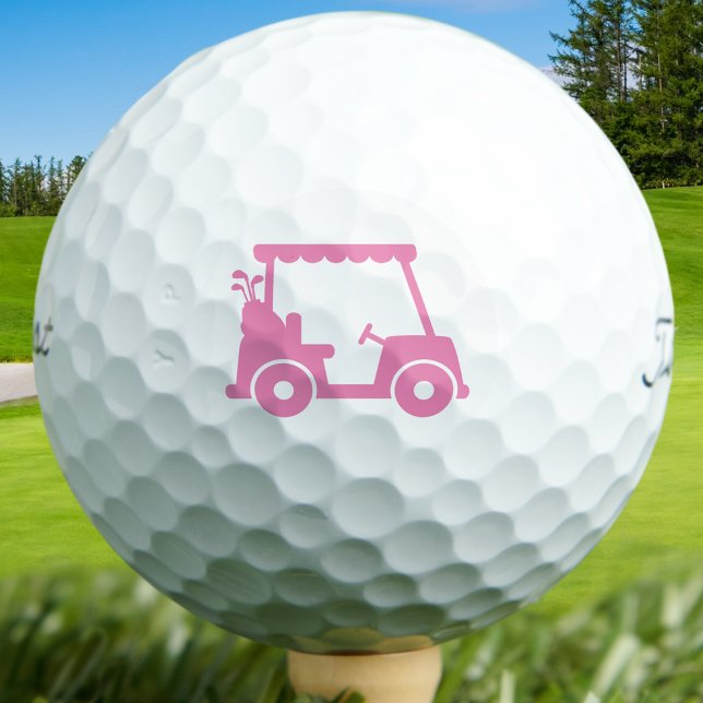 Golfer Golf Player Cart Chic Pink Sports Cool Golf Balls (Golfer Golf Player Cart Chic Pink Sports Cool Golf Balls)