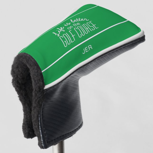 Golfer Golf Quote Monogrammed Equipment Green   Head Cover (3/4 Front)