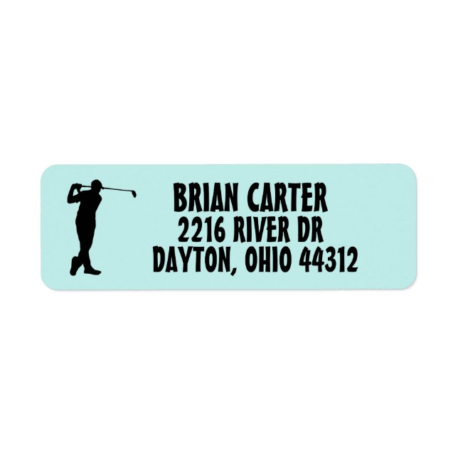 GOLFER GOLF RETURN ADDRESS LABELS (Front)