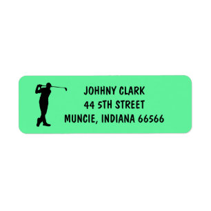 GOLFER golf RETURN ADDRESS LABELS