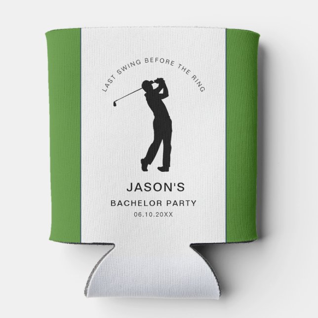 Golfer Golf Themed Bachelor Party  Can Cooler (Back)