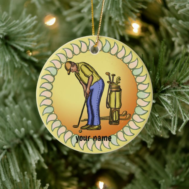 Golfer  Grandpa  Ceramic Ornament (Tree)