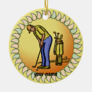 Golfer  Grandpa  Ceramic Ornament