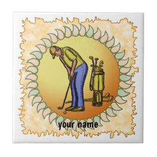 Golfer  Grandpa  Ceramic Tile