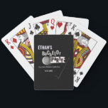 Golfer groom Golf Bachelor Party Game Stylish Playing Cards<br><div class="desc">A stylish and entertaining addition to your celebration that combines the excitement of a game with the elegance of golf. These playing cards feature a sleek design with a cool illustration of a golf ball against a striking black background, in a playful tone. The mood is set to be both...</div>