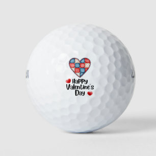 Golfer Happy Valentine's Day with love red heart   Golf Balls