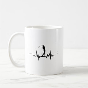 Golfer Heartbeat Cool Gift for Golf Player Coffee Mug