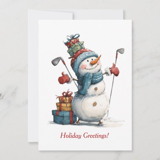 Golfer Holiday Card (Front)