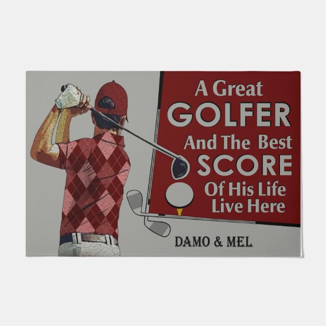 Golfer Home Doormat, Funny Golf Player Quotes Doormat (Front)