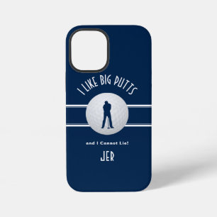 Golfer Humour Big Putts Golf Fun Blue Sports iPhone 12 Mini Case