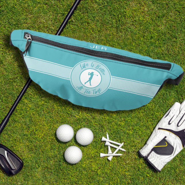 Golfer Humour Golf Tee Sports Monogram Teal For He Bum Bags (Golfer Humor Golf Tee Sports Monogram Teal For Her Fanny Pack)