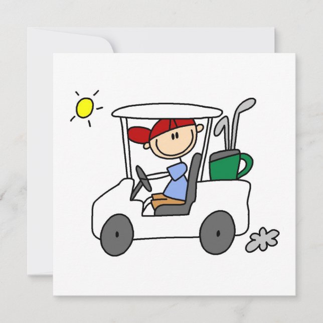 Golfer in Golf Cart (Front)
