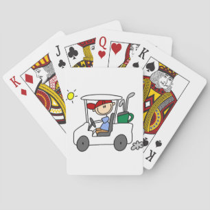 Golfer in Golf Cart Playing Cards