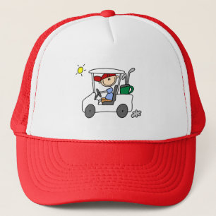 Golfer in Golf Cart Trucker Hat