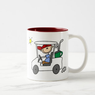 Golfer in Golf Cart Two-Tone Coffee Mug