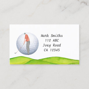 Golfer is golfing  business card