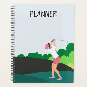 Golfer is golfing for Lady woman Planner