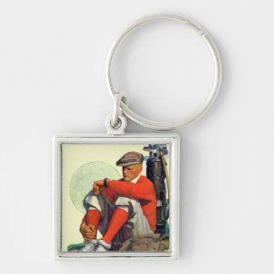 Golfer Kept Waiting Key Ring