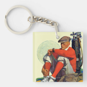 Golfer Kept Waiting Key Ring