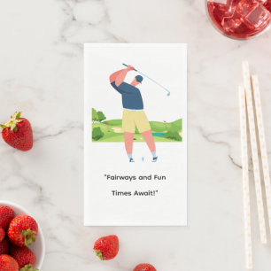 Golfer  Let's Par Tee for Party  funny saying  Napkin