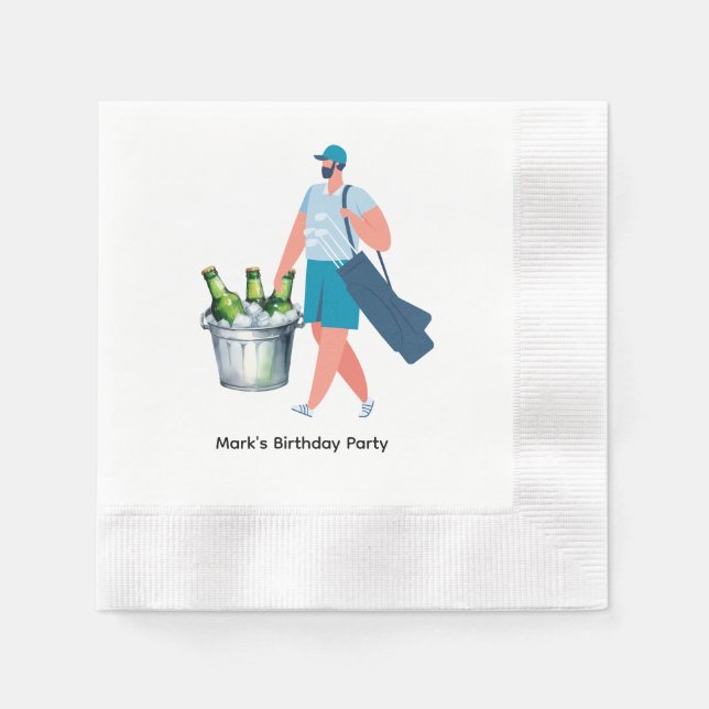 Golfer  Let's Par Tee for Party  Napkin (Front)
