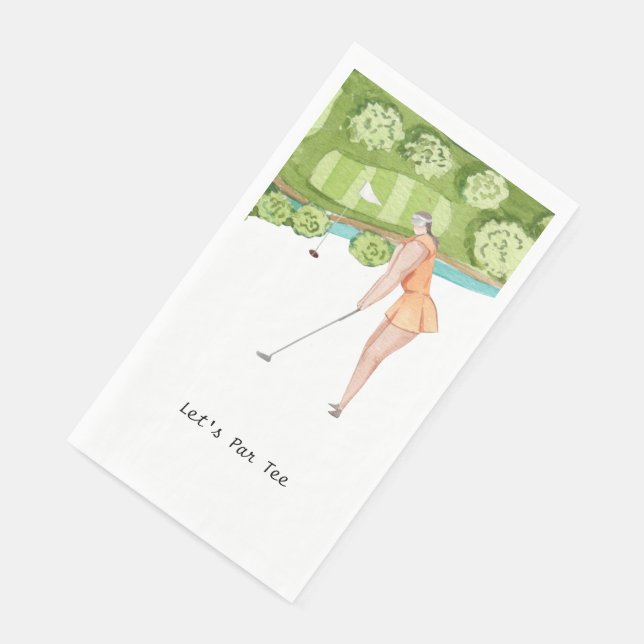 Golfer Let's Par Tee for Party     Napkin (Corner)
