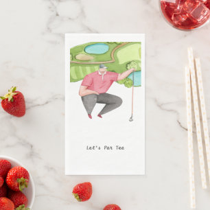 Golfer Let's Par Tee for Party    Napkin