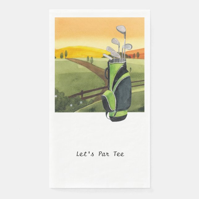 Golfer Let's Par Tee for Party   Paper Guest Towel Napkin (Front)