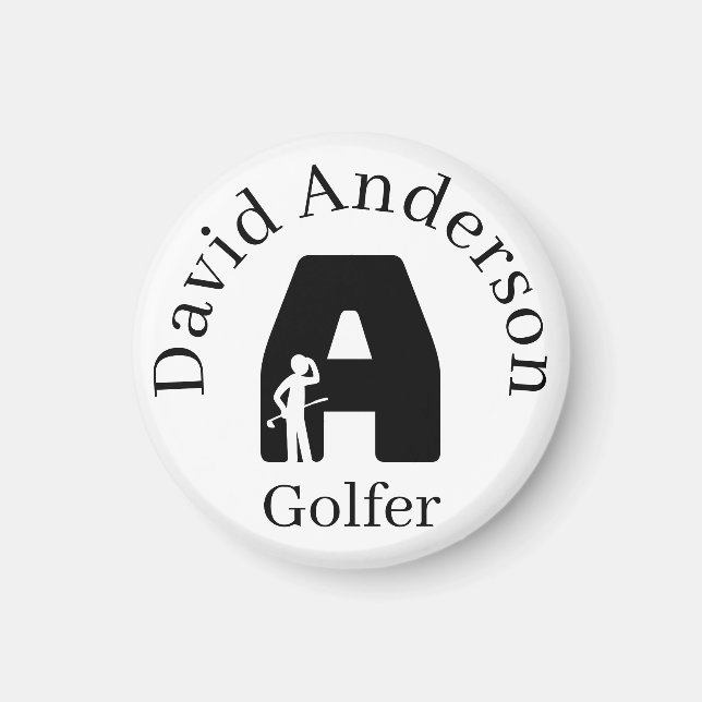 Golfer Letter A Magnet (Front)