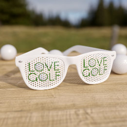Golfer Love Golf White Retro Sunglasses