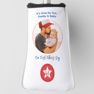 Golfer Lover Typography Photo First Fathers Day Golf Head Cover
