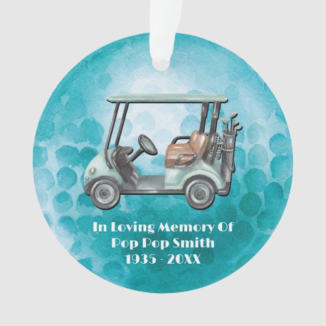 Golfer Loving Memory Golf Memorial Ornament (Front)