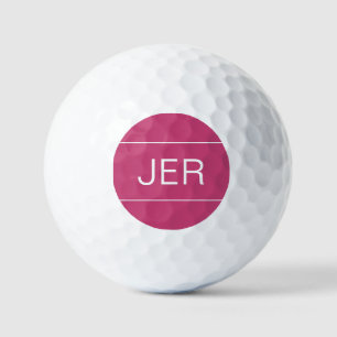 Golfer Modern Custom Monogram Initials Cool Pink Golf Balls