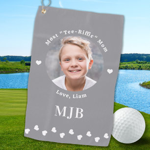 Golfer MOM Custom Photo Personalised Monogram Golf Towel