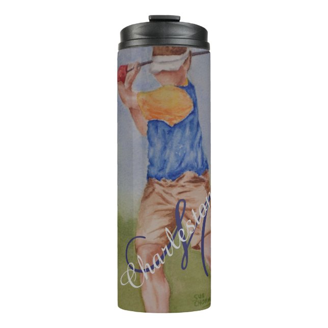 Golfer Monogram Thermal Tumbler (Front)