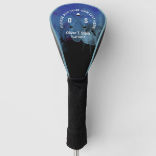 golfer name blue golf head cover