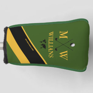 golfer name green yellow golf head cover