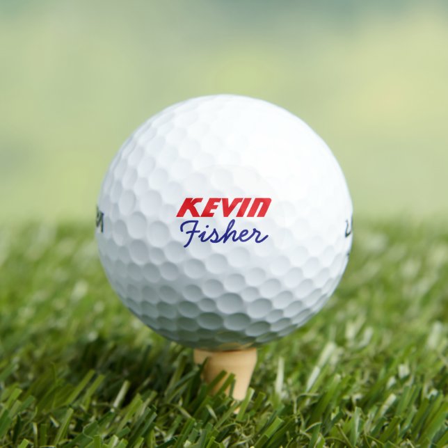 Golfer Name red blue Golf Balls (Insitu Tee)