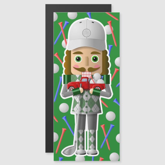 Golfer Nutcracker with Little Red Truck (Front/Back)