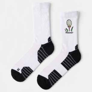 Golfer Oversized Golf Balls Gold Tees Personalised Socks