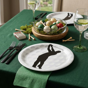 Golfer Paper Party Plate